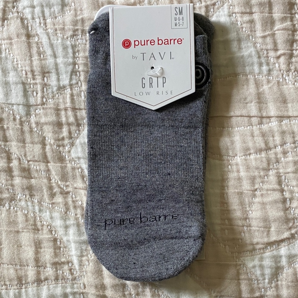 Pure Barre Gray Low-Rise Grip Athletic Socks